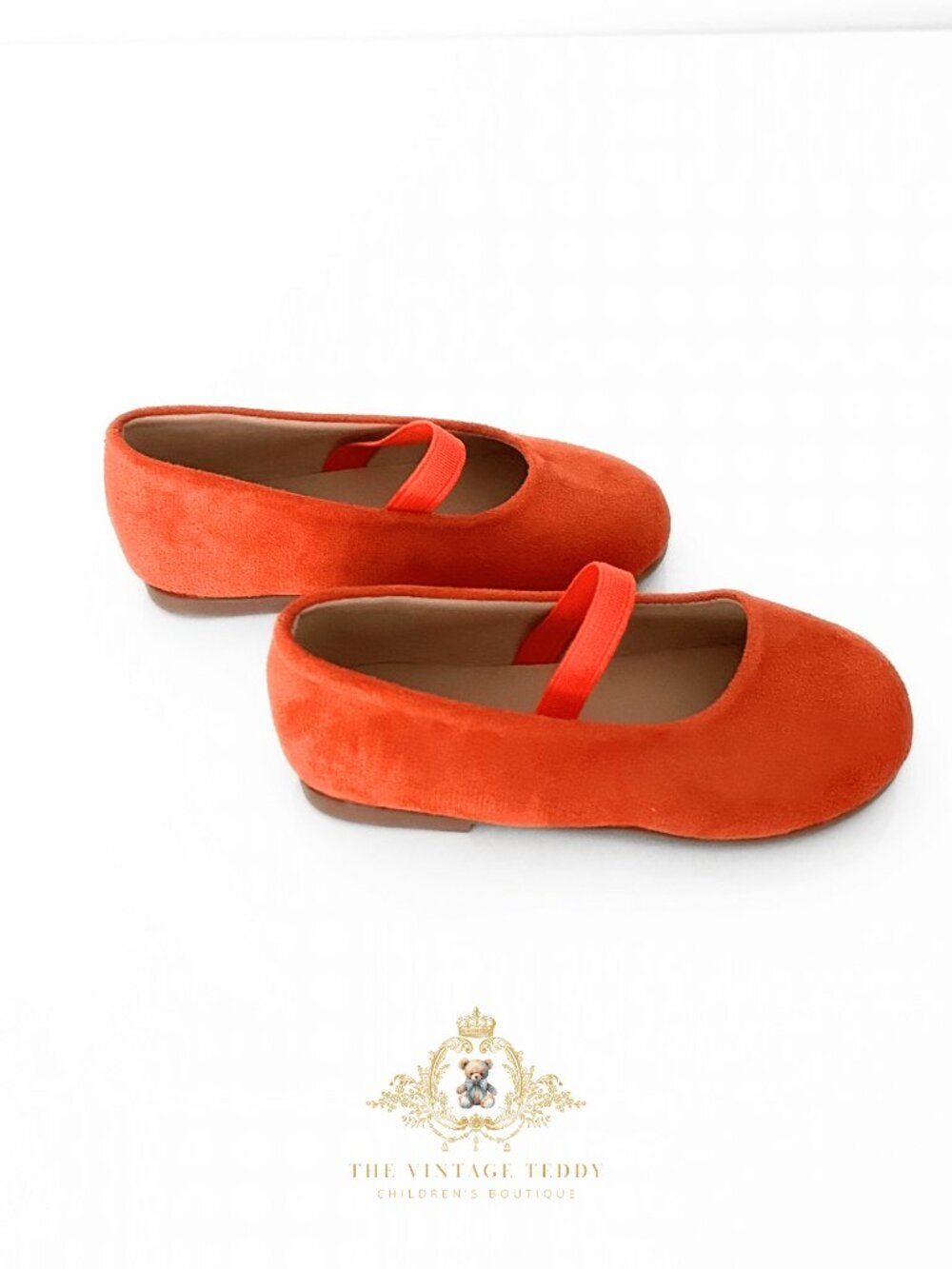 NWT Adorable Girls Ballerina Flats Children's Shoes Baby Toddler Kids Orange 8.5